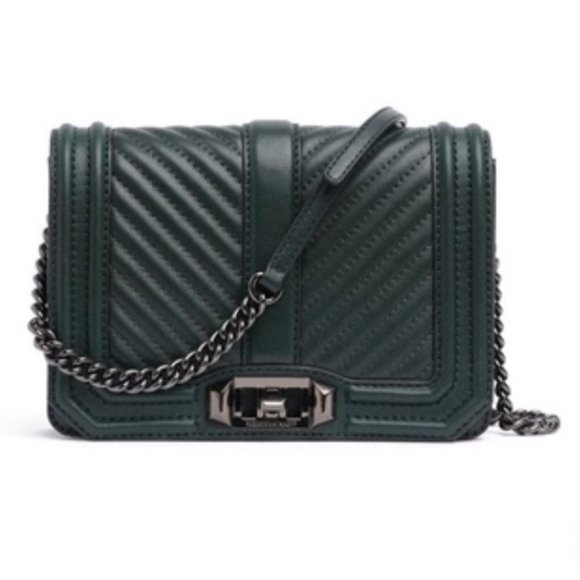 Rebecca Minkoff Handbags - Rebecca Minkoff Chevron Quilted Small Turn Lock Love Crossbody Bag